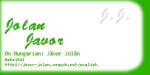 jolan javor business card